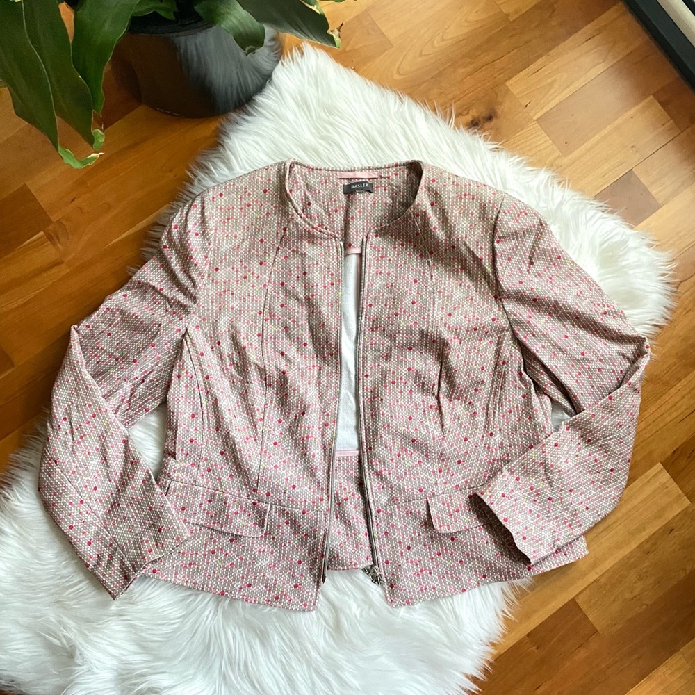 BASLER Pink Zip Blazer Jacket